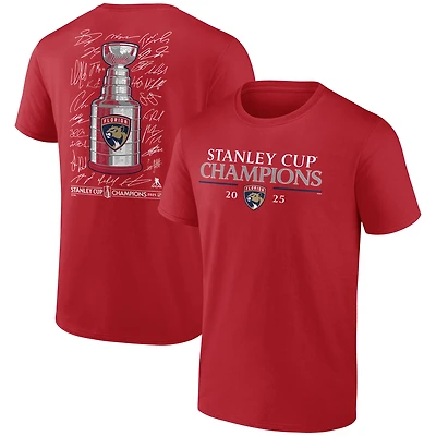T-shirt rouge Fanatics pour homme, équipe des Panthers de la Floride, champions Coupe Stanley 2025