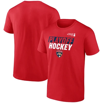 T-shirt rouge Fanatics pour homme, équipe des Panthers de la Floride, éliminatoires Coupe Stanley 2025