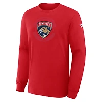 T-shirt à manches longues authentique pour homme Fanatics rouge Florida Panthers Pro Property Of Practice