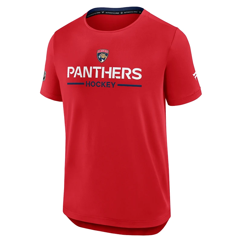 T-shirt technique authentique Pro Rink des Panthers de la Floride pour homme, rouge Fanatics