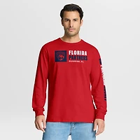 Men's Fanatics Red Florida Panthers Goal Crease Legacy Long Sleeve T-Shirt