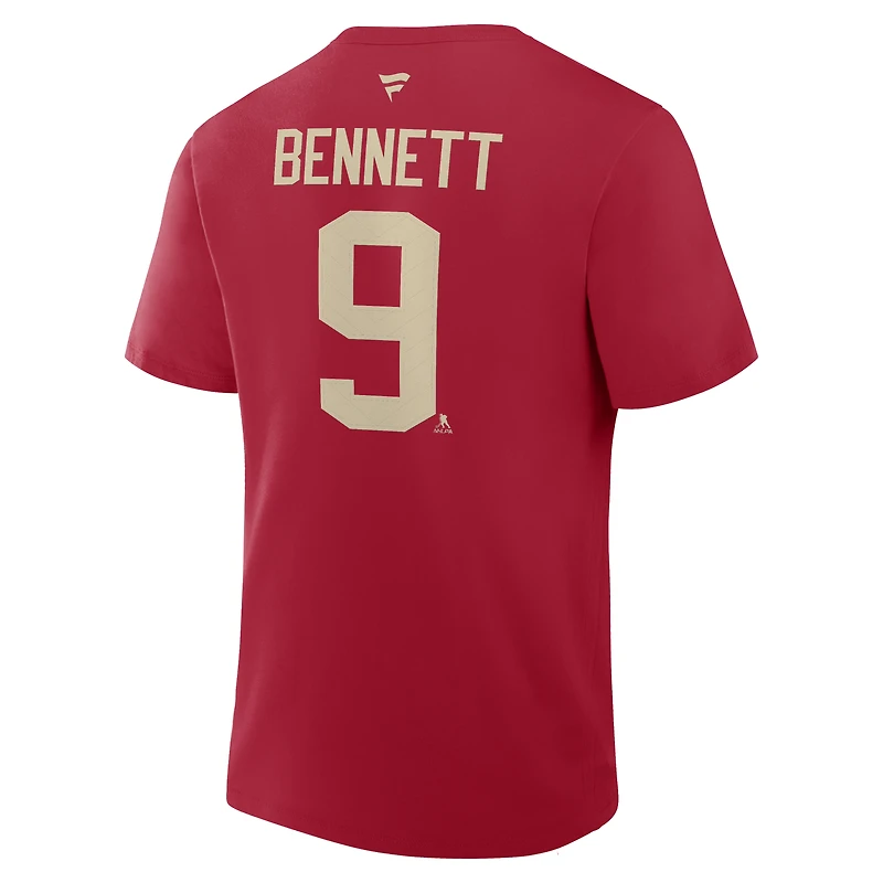 Men's Fanatics Sam Bennett Red Florida Panthers 2026 NHL Winter Classic Authentic Stack Name & Number T-Shirt
