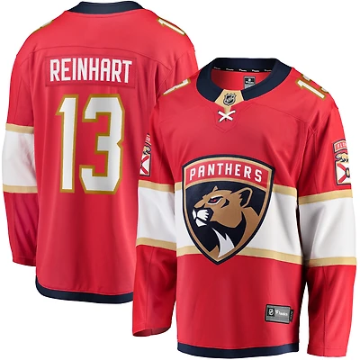 Maillot de joueur échappé des Panthers la Floride Sam Reinhart Fanatics pour hommes, rouge
