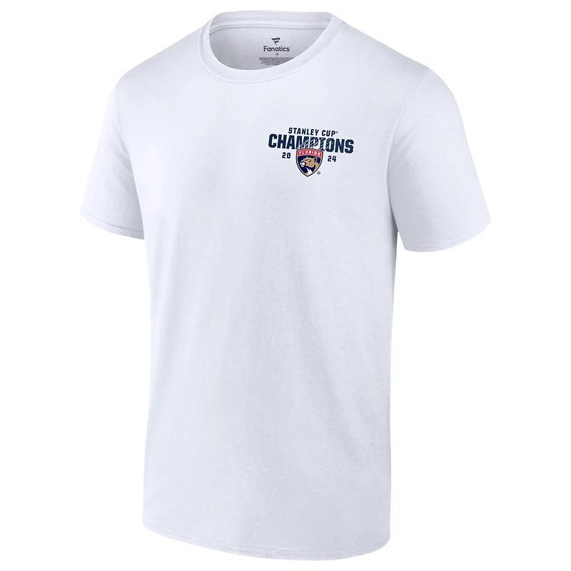 Men's Fanatics White Florida Panthers 2024 Stanley Cup Champions Jersey Roster T-Shirt