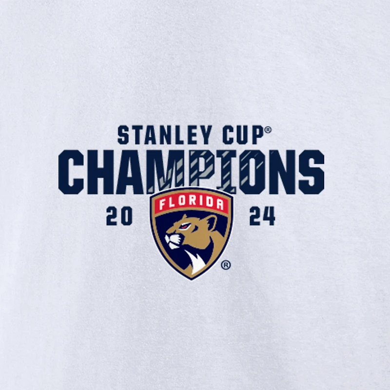 Men's Fanatics White Florida Panthers 2024 Stanley Cup Champions Jersey Roster T-Shirt