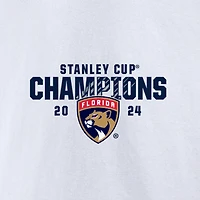 Men's Fanatics White Florida Panthers 2024 Stanley Cup Champions Jersey Roster T-Shirt