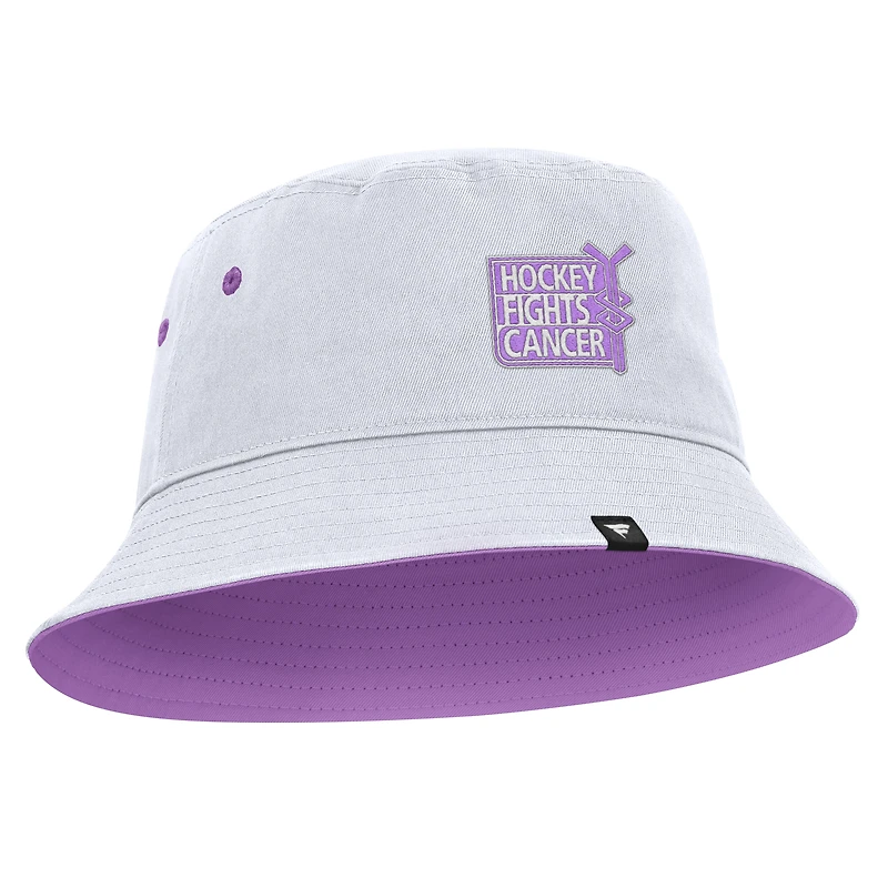 Men's Fanatics White Florida Panthers Hockey Fights Cancer Bucket Hat