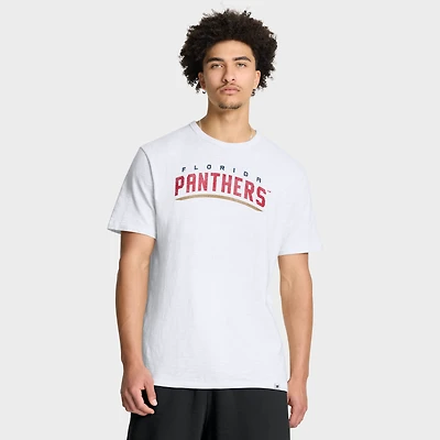 T-shirt blanc Fanatics pour homme, motif Florida Panthers, avec logo vieilli et du stade.