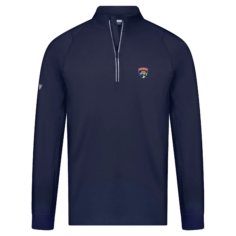 Men's Levelwear Navy Florida Panthers Theory Insignia Core Raglan Quarter-Zip Pullover Top