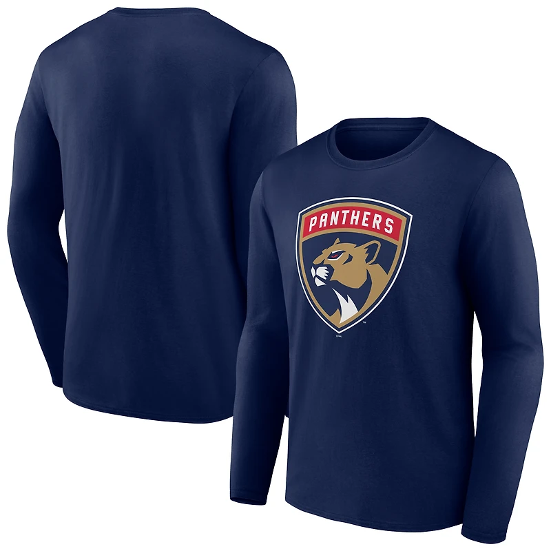 Men's Navy Florida Panthers Primary Logo Long Sleeve T-Shirt