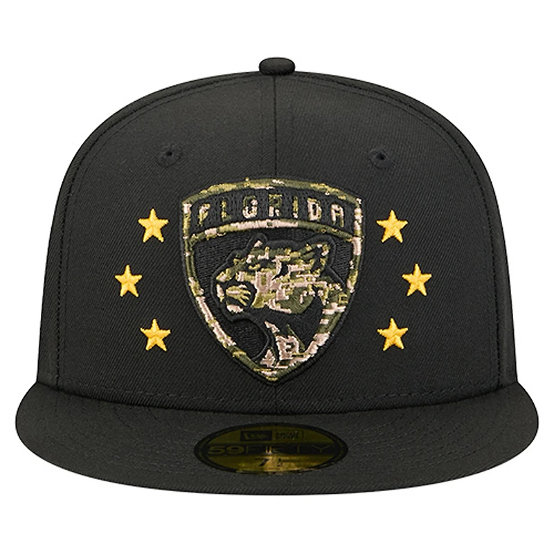 Casquette ajustée 59FIFTY pour homme, motif camouflage numérique, étoiles, style militaire, des Panthers de la Floride, New Era