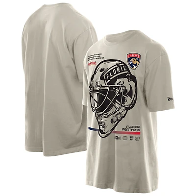 Men's New Era Cream Florida Panthers Goalie Mask T-Shirt