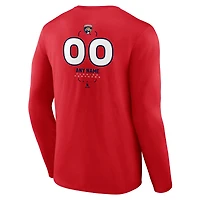 Men's Red Florida Panthers Custom Midfielder Long Sleeve T-Shirt