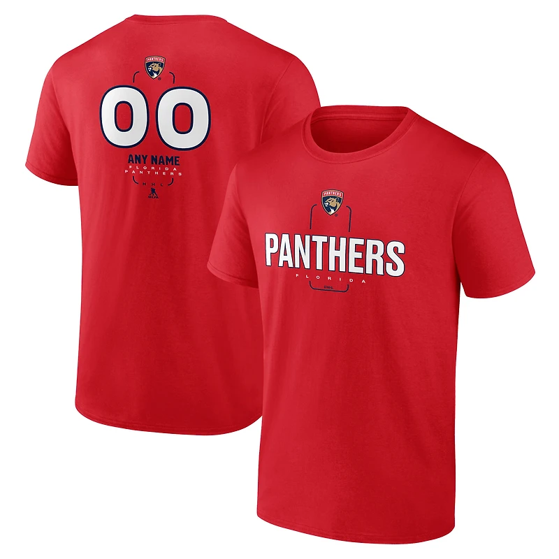 T-shirt de milieu terrain personnalisé rouge des Panthers la Floride pour homme