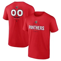 T-shirt de milieu terrain personnalisé rouge des Panthers la Floride pour homme