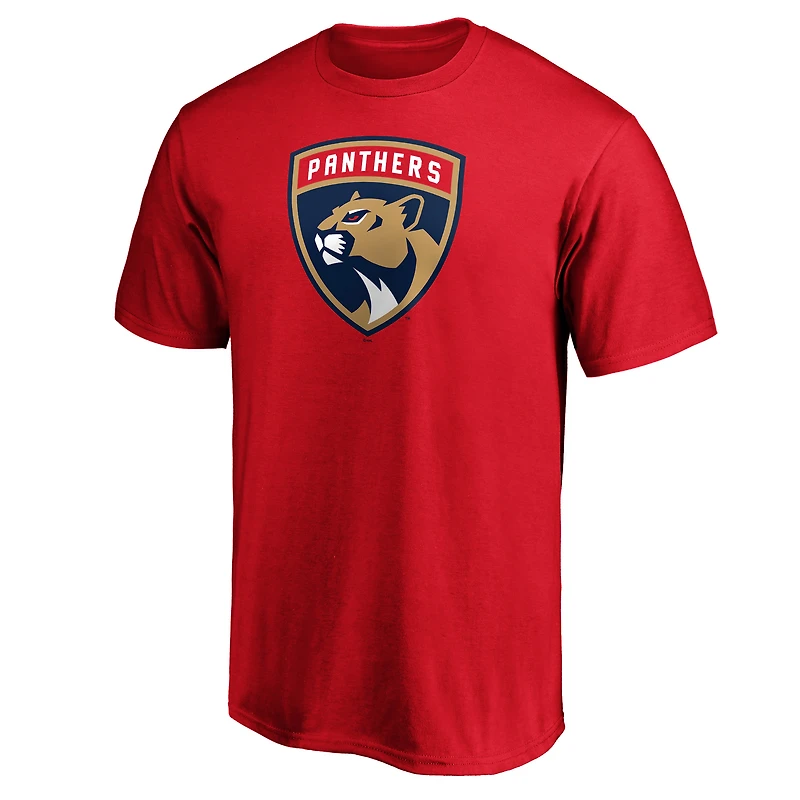 T-shirt rouge pour homme avec logo principal des Panthers de la Floride