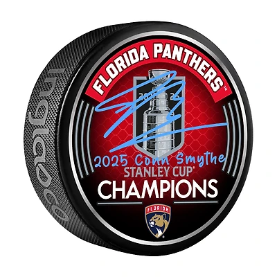 Sam Bennett Florida Panthers Autographed 2025 Conn Smythe Winner Hockey Puck with "2025 Conn Smythe" Inscription