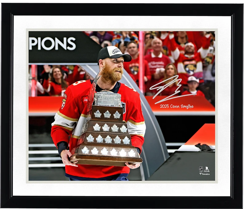 Sam Bennett Florida Panthers Autographed 2025 Stanley Cup Champions 16" x 20" Raising Conn Smythe Photograph with "2025 Conn Smythe" Inscription
