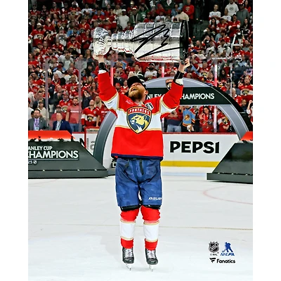 Sam Bennett Florida Panthers Autographed 2025 Stanley Cup Champions 8" x 10" Raising Cup Photograph 