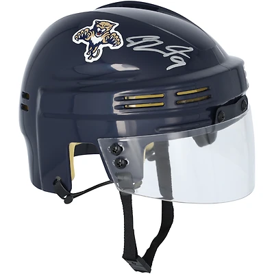 Casque miniature bleu marine autographié par Sam Bennett des Florida Panthers