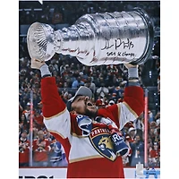 Sam Reinhart Florida Panthers Autographed 2024 Stanley Cup Champions 16" x 20" Raising Cup Photograph with "2024 SC Champs" Inscription