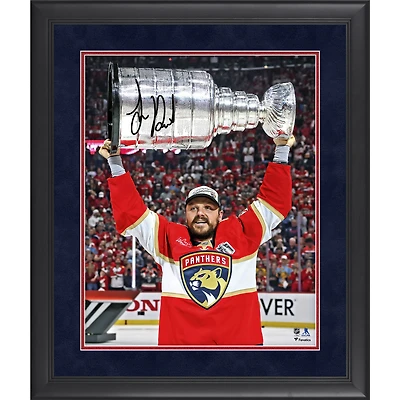 Sam Reinhart Florida Panthers Autographed 2025 Stanley Cup Champions Framed 16" x 20" Raising Cup Photograph 