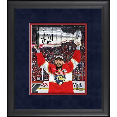 Sam Reinhart Florida Panthers Autographed 2025 Stanley Cup Champions Framed 8" x 10" Raising Cup Photograph