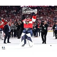 Sergei Bobrovsky Florida Panthers Autographed 2025 Stanley Cup Champions 16" x 20" Raising Cup Photograph with "2025 SC Champs" Inscription