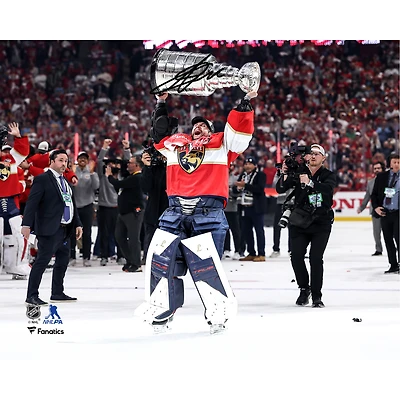 Sergei Bobrovsky Florida Panthers Autographed 2025 Stanley Cup Champions 8" x 10" Raising Cup Photograph 