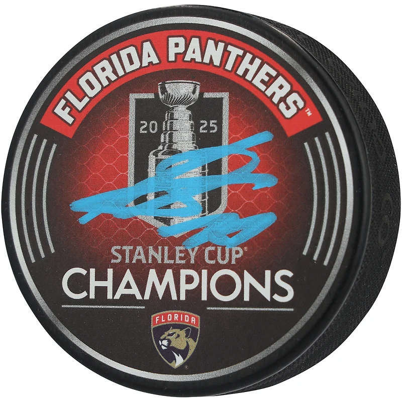 Sergei Bobrovsky Florida Panthers Autographed 2025 Stanley Cup Champions Hockey Puck