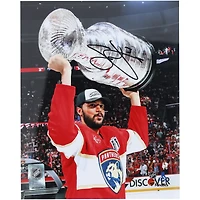 Seth Jones Florida Panthers Autographed 2025 Stanley Cup Champions 8" x 10" Raising Cup Photograph