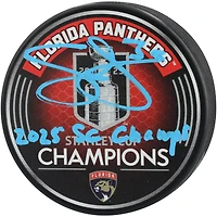 Seth Jones Florida Panthers Autographed 2025 Stanley Cup Champions Hockey Puck with "2025 SC Champs" Inscription 