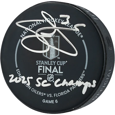 Seth Jones Florida Panthers Autographed 2025 Stanley Cup Final Official Game Puck with "2025 SC Champs" Inscription