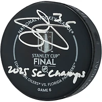 Seth Jones Florida Panthers Autographed 2025 Stanley Cup Final Official Game Puck with "2025 SC Champs" Inscription