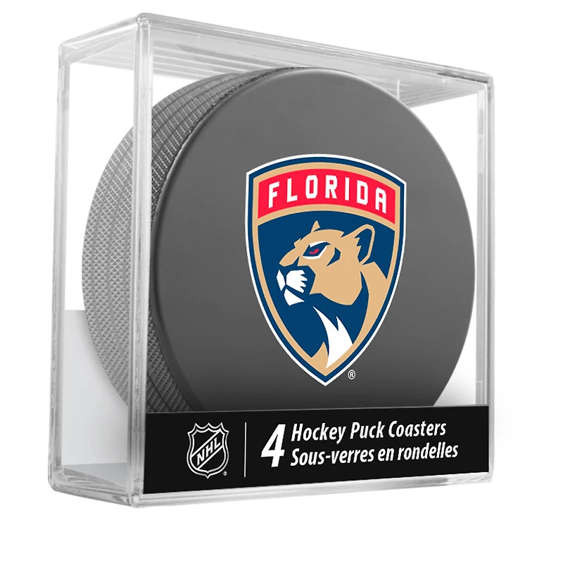 The Sports Vault Florida Panthers Ensemble de 4 dessous de verre en forme de rondelle