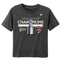 T-shirt pour vestiaire des champions de la Coupe Stanley 2024 Panthers Floride Heather Charcoal Fanatics tout-petits