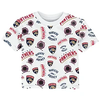 T-shirt blanc à imprimé intégral des Panthers de la Floride pour tout-petits