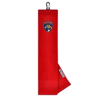 Serviette de golf WinCraft Florida Panthers 16" x 25" brodée à trois volets avec motif visage/club