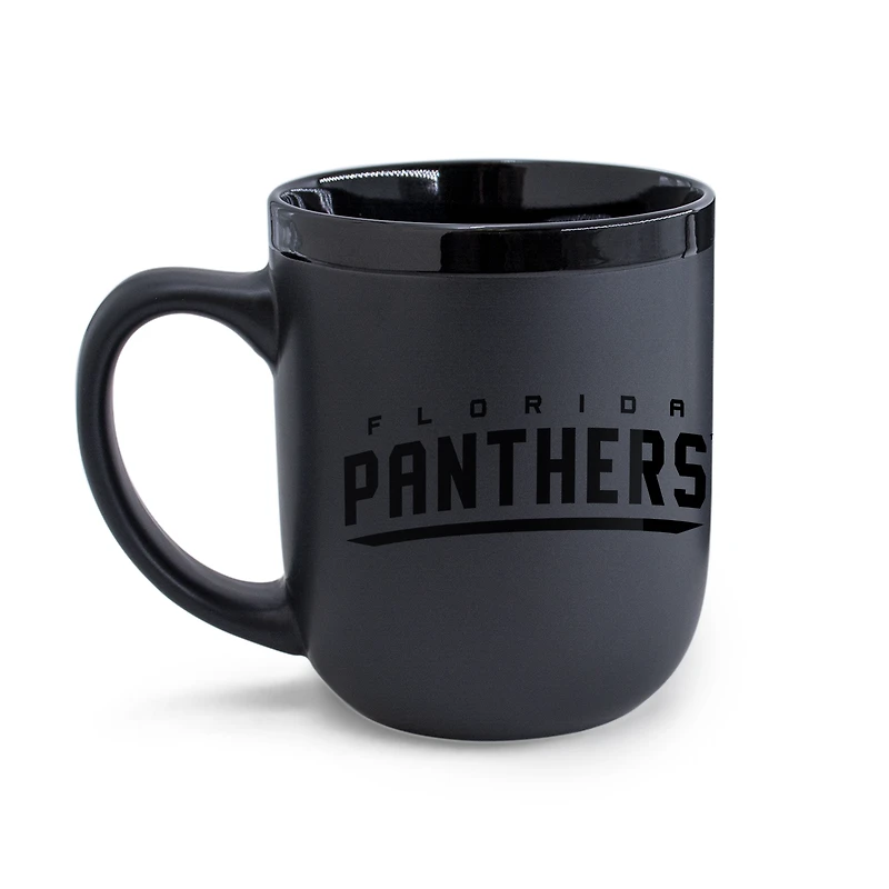 Tasse WinCraft Florida Panthers en céramique noire ton sur ton de 48 cl