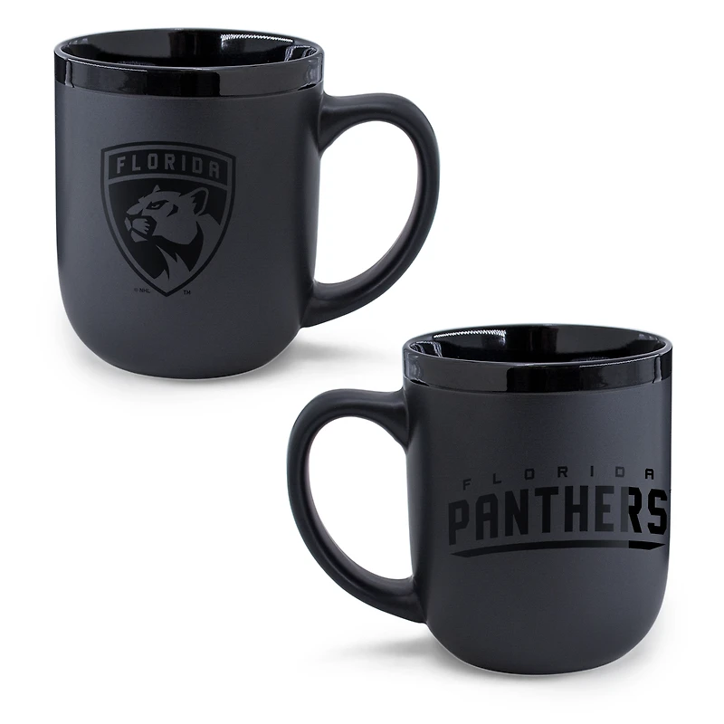 Tasse WinCraft Florida Panthers en céramique noire ton sur ton de 48 cl