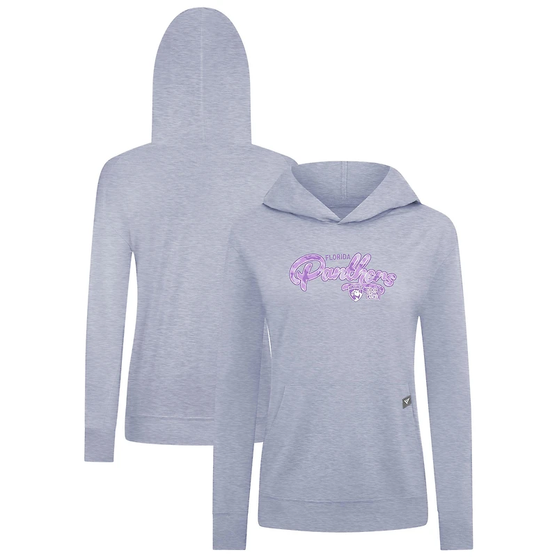Sweat à capuche gris chiné pour femme Levelwear Florida Panthers Hockey Fights Cancer Relay