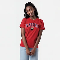 T-shirt Champion rouge pour femmes avec logo de la mascotte des Panthers Floride.
