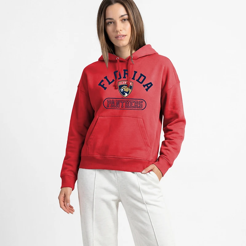 Women's Champion  Red Florida Panthers Arched Pill Box Hoodie