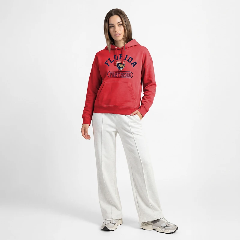 Women's Champion  Red Florida Panthers Arched Pill Box Hoodie