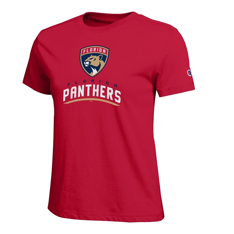 T-shirt à logo des Panthers de la Floride rouges, modèle Champion pour femmes