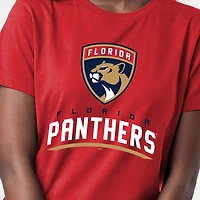 T-shirt à logo des Panthers de la Floride rouges, modèle Champion pour femmes