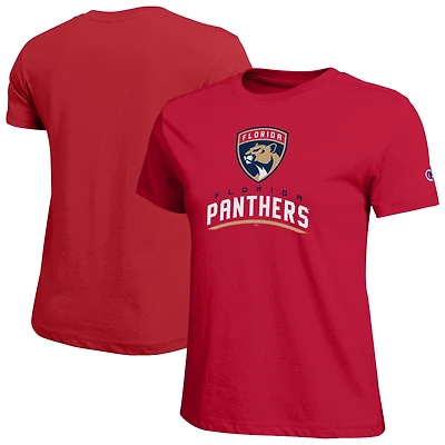 Women's Champion  Red Florida Panthers Wordmark Lockup T-Shirt