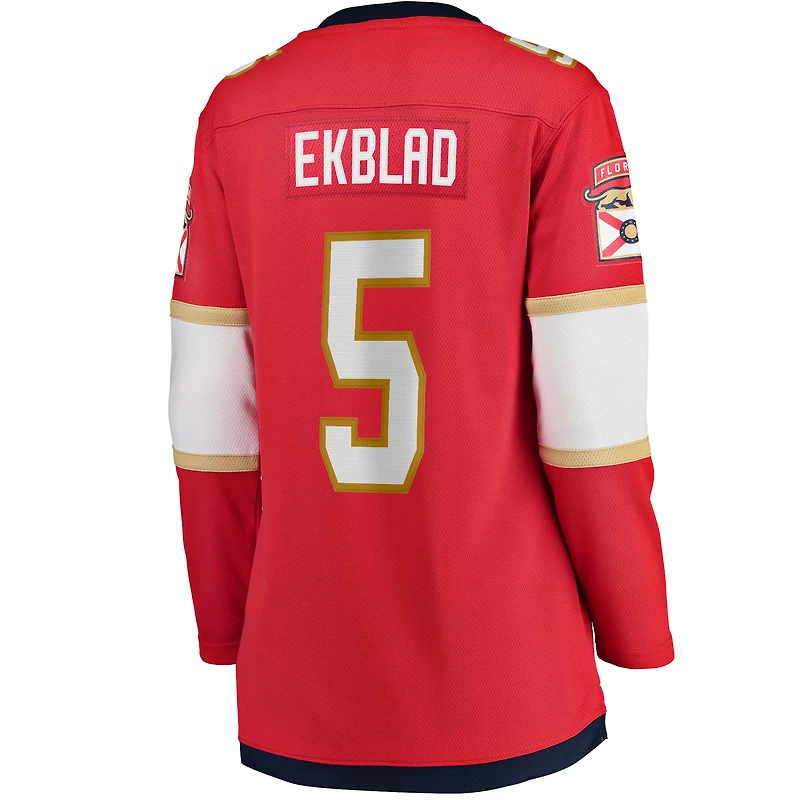 Maillot de joueur domicile rouge des Panthers la Floride, modèle Breakaway, pour femmes (Fanatics)