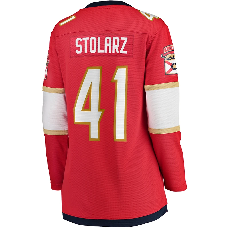 Women's Fanatics Anthony Stolarz Red Florida Panthers Home Breakaway Player Jersey