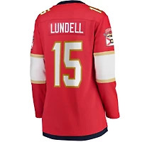 Women's Fanatics Anton Lundell Red Florida Panthers Home Breakaway Player Jersey